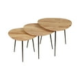 thumbnail image 6 of Jofran Reeves Abstract Contemporary Solid Acacia Wood Nesting End Tables (Set of 3), 6 of 9