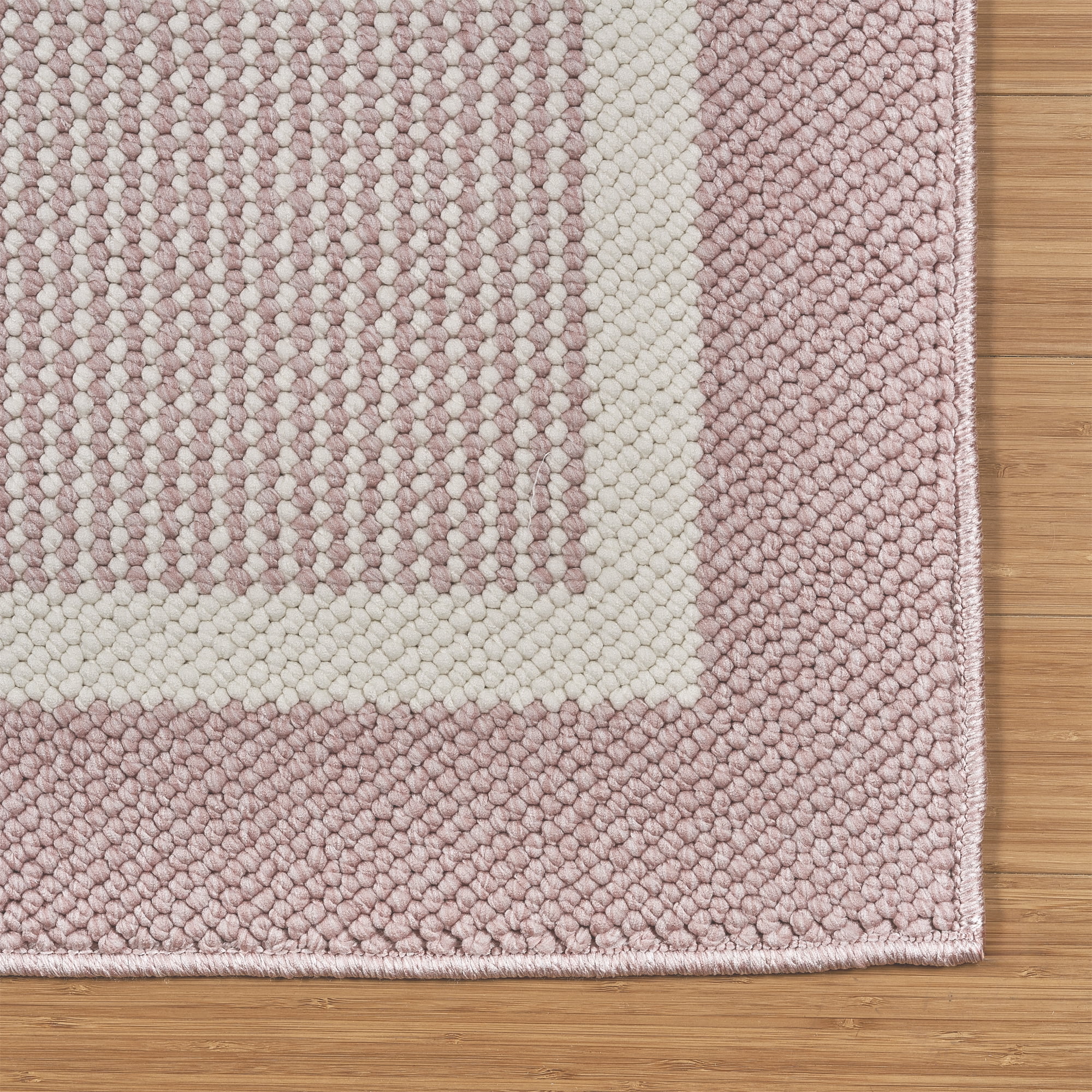HGTV Soft Weave Mari Modern/ Contemporary Solid Color Pink Area Rug, 8x10