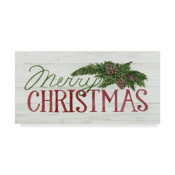 Trademark Fine Art 'Holiday Saying II on Wood Whitewash Dark' Canvas Art by Kathleen Parr McKenna