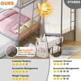 thumbnail image 4 of Kids Bunk Bed with Trundle, UHOMEPRO Safe and Space-Saving Sleep Solution for Growing Families, Twin Over Twin Metal Bunk Bed, Sturdy Guardrails, No Box Spring Needed, CPC Certification, Silver, 4 of 14