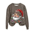 thumbnail image 2 of Xdegoge Christmas Shirts for Women Crewneck Xmas Santa Tops Merry and Bright Vintage Sweatshirt Vacation Funny Family Pullover Winter Long Sleeve Shirts Holiday Party Ugly Sweaters Cute Blouses, 2 of 4