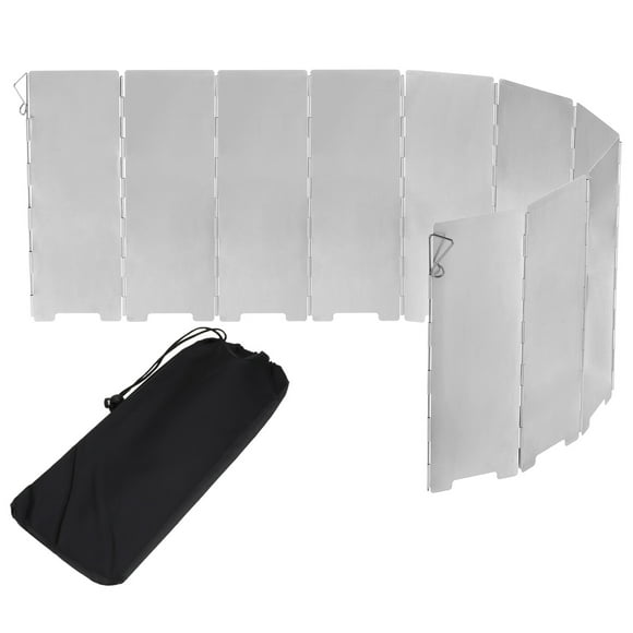 85 x 24CM Windscreen Camping Stove Heat Shield Stove Windshield Lightweight Folding with Drawstring Bag 10 Plates