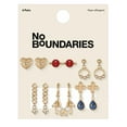 thumbnail image 4 of No Boundaries Gold-Tone Multi Earring Set with Studs and Mini Hoops and Drops, 6-Pack, Women's, 4 of 4