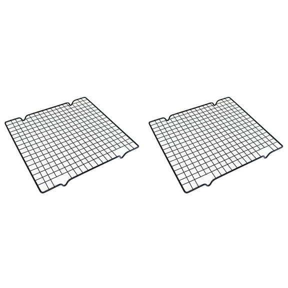 Wire Cooling Rack Black Small Size 2PCS Grid Baking Rack for Oven Cooking Baking Grilling Roasting Cookie Bread Cake Dishwasher Safe Kitchen Bakeware