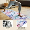thumbnail image 4 of Light Purple Butterfly Pattern Hot Yoga Mat Towel Non Slip for Hot Yoga - Quick-Drying Yoga Mat Cover with 4 Corner Pockets with Travel Bag - Hot Yoga Towel Non Slip 74"x26", 4 of 6