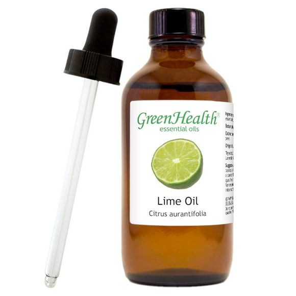 Lime Essential Oil – 100% Pure - 4 fl oz (118 ml) Glass Bottle w/Glass Dropper – GreenHealth