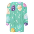 thumbnail image 4 of Idoravan Womens Tops 3/4 Sleeves for Summer Ladies' Casual Easter print Round-neck Three quarter Sleeve T-shirt Top, 4 of 5