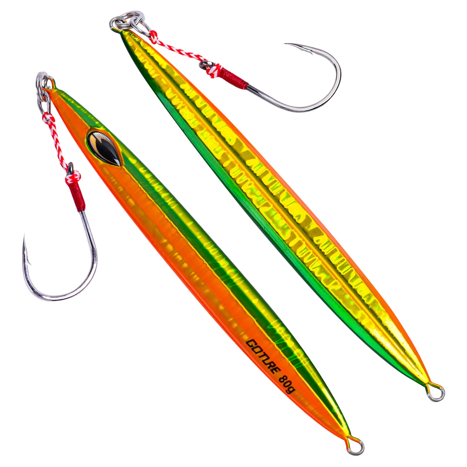 New pattern Goture Glow Slow Pitch Jigs , Double Assist Hook Fishing Jig Lead Saltwater Jigging