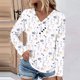 thumbnail image 1 of Ichuanyi liquidación de moda femenina camiseta suelta de mangas de mangas largas de mangas en v tops casuales ICHUANYI WER202308181159, 1 of 5