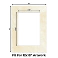 thumbnail image 2 of Earthen Off White Picture Frame Mat for 18x24 Frames - Fits 12x18 Photos - 1 Mat, 2 of 7