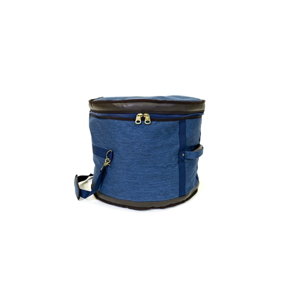 Barton GSP Premium Bass Drum/Floor Tom Drum Bag, 18" x 16", Blue & Brown Oxford