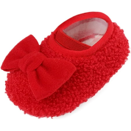 

QWZNDZGR Infant Baby Boys Girls Slippers Non Slips Bottom Ankle Boots Crib Shoes Toddler Fur Lined Winter Indoor Shoes