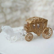 LE PETIT PAIN Vintage Fairy Tale Cinderella Gold Horse and Carriage Coach Cake Topper