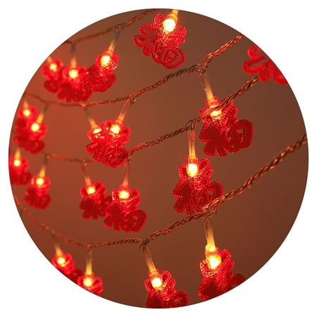 

SunHLX LED String Lamp Chinese Style Multiple Lighting Modes Waterproof Creative Shape Wide Application Decorative Plastic Battery-Powered Chinese New Year LED Curtain Light for Home