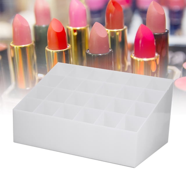 Transparent Cosmetic Holder Modern Style 24 Grids Lipstick Holder Display Stand Cosmetic Organizer Makeup Storage Box(??)