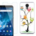 thumbnail image 1 of Slim-Fit Protective Phone Case compatible with Cricket Icon 2, with Tempered Glass Screen Protector, by OneToughShield ® - Tree Owl, 1 of 2