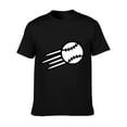 thumbnail image 1 of T-Shirt Graphique de Baseball Noir pour Homme - Col Rond 100 % Coton à Manches Courtes avec Motif Estampé à Chaud, Coupe Régulière Confort Toutes Saisons pour Tenue Décontractée et Sports, Style Sportif Lavable à la Machine, 1 of 4
