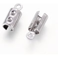 thumbnail image 1 of 100Pcs Fold Over Cord Ends 304 Stainless Steel Column Folding Crimp Ends Leather Rope Ending Caps Jewelry Connector for Jewelry Making, 1 of 4