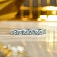 thumbnail image 2 of JeenMata Art-Deco 0.25 Carat Round Brilliant Cut March Birthstone Filigree Milgrain Wedding Band in 18K White Gold Plating for Women, 2 of 11