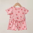 thumbnail image 4 of YunPes Toddler Girls Cute Floral Print Clothing Set Short Sleeve T-shirts & Shorts 2PC Outfits Lettuce Trim Graphic Loungewear Summer, 4 of 6