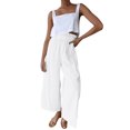 thumbnail image 1 of B91xZ Pantalon de Jogging pour Femmes Ample Jambe Grand avec Poches Mode Urbaine, Blanc TTG, 1 of 5