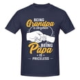 thumbnail image 5 of Being A Grandpa Is An Honor Being A Papa Is Priceless Cotton T-Shirt Navy Blue Large, 5 of 5