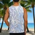 thumbnail image 6 of VBTAPA Mens Hawaiian Tank Top Tropical Summer Floral Beach Tops Sleeveless Casual Aloha T-Shirt Light Blue M, 6 of 7
