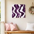 thumbnail image 5 of Canvas Wall Art Abstract Canvas Art Print Wavy Lines Purple and White Gradient Texture Modern Pictures Wall Decor for Living Room Bedroom Artwork Decorations Stretched Framed Ready to Hang 8"x8", 5 of 9