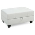 thumbnail image 2 of Passion Furniture PF-G307-O Revere Faux Leather Upholstered Storage Ottoman, White, 2 of 3
