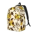 thumbnail image 2 of XMXT Backpack for School Work, Yellow Creative Leopard Canvas Bookbag Travel Bag for Women Men, S, 2 of 7