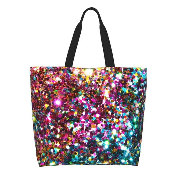 Honeii Color Shiny Print Tote Bag for Women, Foldable Tote Bag Large Shoulder Bag Top Handle Handbag for Travel, Work