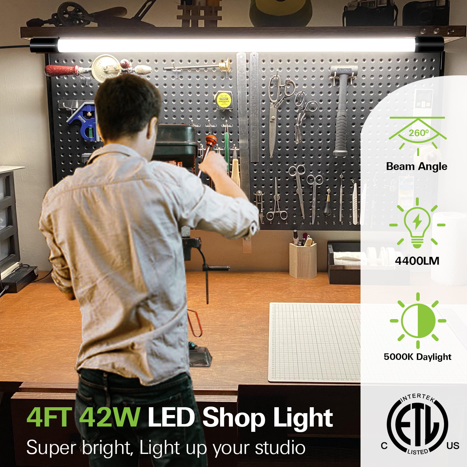 LOT 12 4ft 42W LED Shop Light Garage Workbench Ceiling Lamp 5000K  Linkable B2 