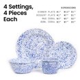 thumbnail image 3 of Hand-Painted Enamelware Set of 16 Pieces - Blue Freckles Design - Artesano Home Decor, 3 of 7