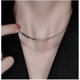 thumbnail image 2 of Necklaces, DoubleLayer Snake Bone Chain, Collarbone Jewelry for Women, Everyday Necklace for Ladies (Silver), 2 of 5