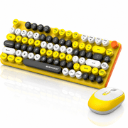 81 Keys Multimedia Function Keys Wired Computer Keyboard & Mouse Set with Keyboard & Mouse, yellow