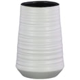 thumbnail image 2 of Urban Trends Collection 45725 Medium Ceramic Round Vase with Combed Design Body, White, 2 of 2