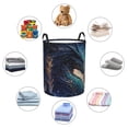 thumbnail image 4 of Dragon Cool Starry Sky Moon Foldable Laundry Hamper with Handle Storage Basket for Clothes Toys & Organizing, 4 of 6