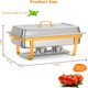 thumbnail image 2 of 6-pack 8qt stainless steel chafing dish buffet set con folding frame para food serving y warming, 2 of 7