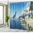 thumbnail image 4 of Ambesonne Animal Shower Curtain, Wild Suchomimus Dinosaur, 69"Wx75"L, Blue Green Grey, 4 of 4