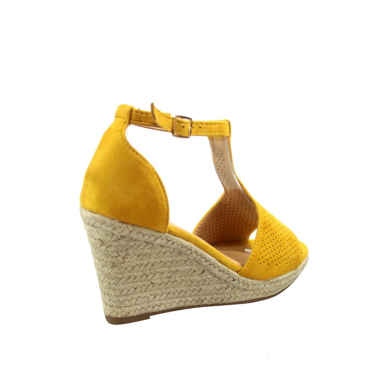 Judith 36 Women s Open Toe T Strap Ankle Strap Espadrille Wedge