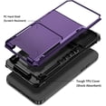 thumbnail image 3 of for iPhone 12 Case Wallet Cover 4-Card Credit Card Holder ID Slot Scratch Resistant Dual Layer Hybrid Protective Hard Shell Rugged TPU Bumper Armor Case for iPhone 12 6.1 inch GreyPurple, 3 of 13