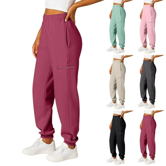 Fleece Active Tech Joggers for Men, Mens Sweatpants with Zipper Pockets Beige S