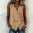 thumbnail image 2 of Brqkzdu Womens Summer Tank Tops Wrap V Neck Work Sleeveless Shirts Dressy Casual Comfy Lightweight Business Vest Tops, 2 of 7
