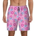 thumbnail image 2 of Picia Pink Donuts pattern Mens Swim Trunks with Compression Liner Stretch Beach Shorts Quick Dry with Zipper Pockets No-Chafing Board Shorts-XX-Large, 2 of 9