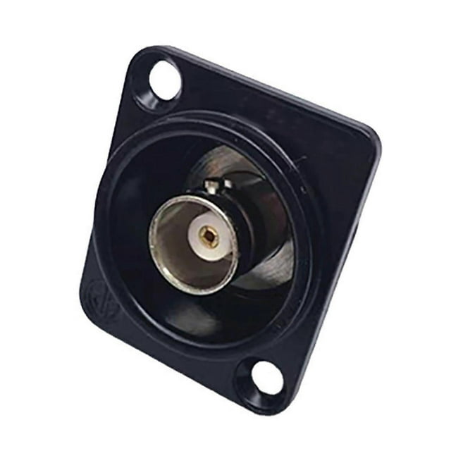 BNC D Panel Mount Connector BNCQ9 Solder Type SDI Video Coaxial BNC Female to Female Connector Socket for Monitoring System Black