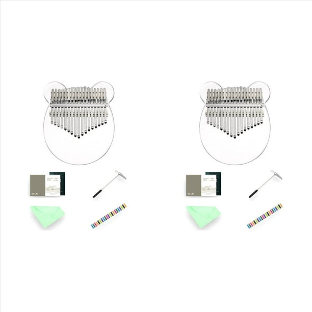 2X Kalimba Piano de Pulgar de 17 Teclas, Instrumento de Piano de Dedo Acrílico Transparente