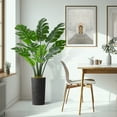 thumbnail image 2 of Artificial Tree in Geometric Spiral Pattern Planter, Fake Monstera Silk Tree for Indoor and Outdoor Home Decoration - 65" Overall Tall (Plant Pot Plus Tree), 2 of 5