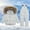 White, variant on Lilgiuy Boys Girls Two Piece Snowsuit Winter Warm Hooded Artificial Fur Trim Puffer Down Jacket with Snow Ski Bib Pants Outfits for Hiking Mountaineering Pink (1-6 Years)
