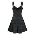 thumbnail image 3 of Space Dye Button Cross Mini Slip Dress Solid Color Sleeveless Women's Sexy Dress Vest Robe Casual Party Dress-Light Purple2301-XL, 3 of 7