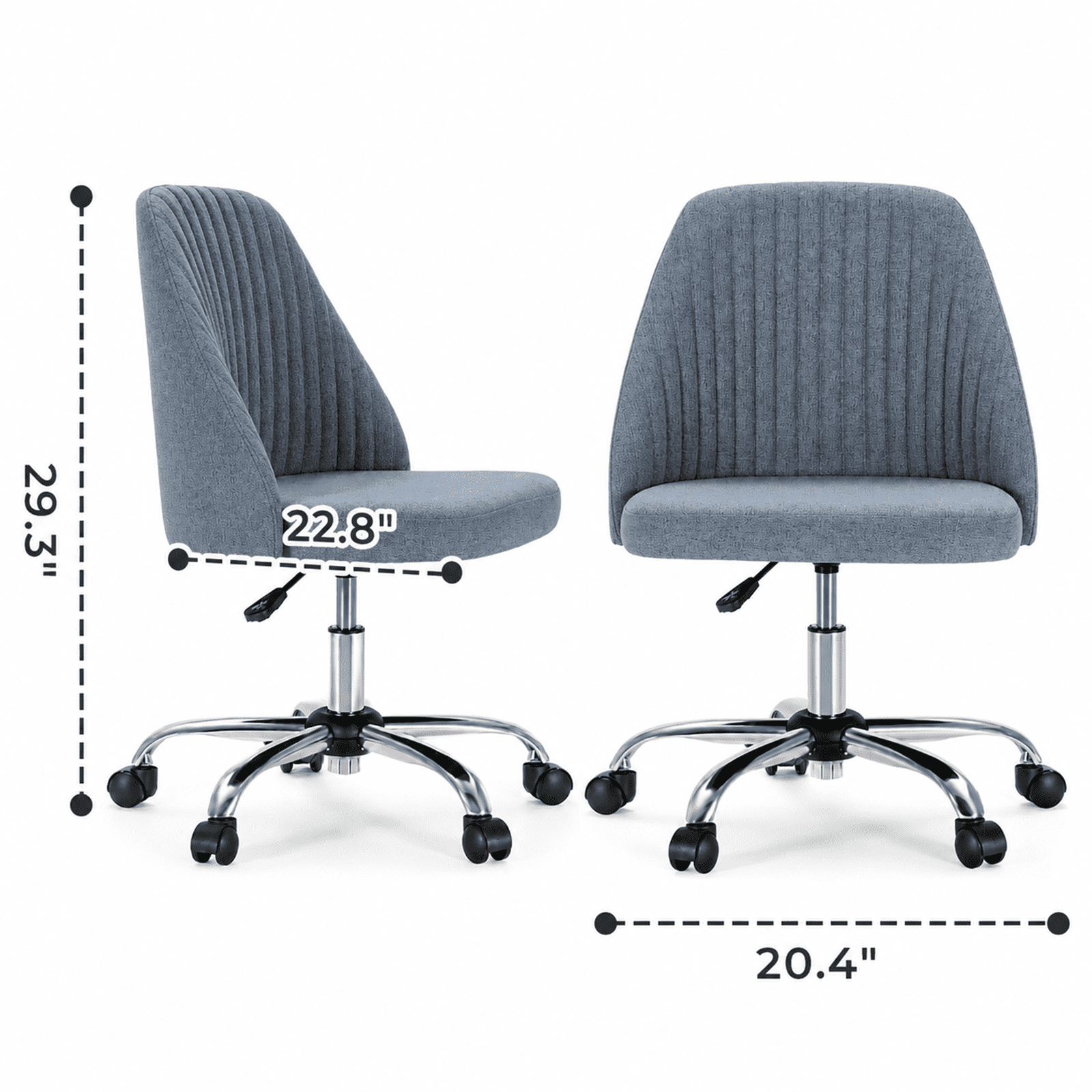 Alvantor Comfy Office Chair, Adjustable Swivel Desk Chair with Wheels, Wide Seating, Modern Fabric Vanity Chair